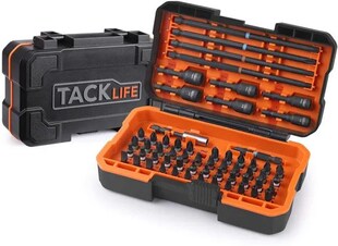 TACKLIFE PSDB1B 60-teiliger Schraubendreher-Bit-Satz mit Schraubendrehern, schlagfest, 52 Schraubendreher-Bits, 6 Schraubendreher-Bits, 1 Magnet-Bithalter und 1 Torsions-Bit, S2 legierter Stahl mit stabilem Koffer 