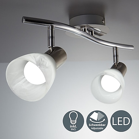 Deckenlampe 2er LED Spot E14 2x 5W 470lm warmweiß matt-nickel bei Marktkauf  online bestellen
