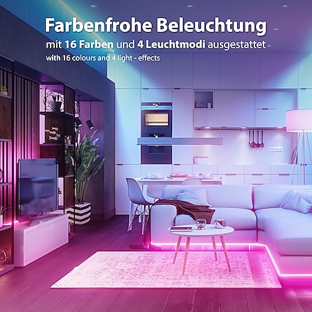 10m LED Band Streifen RGB Stripe Licht-Leiste 230V Fernbedienung bei  Marktkauf online bestellen