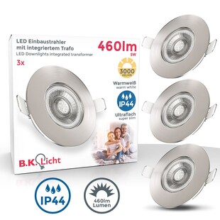 LED Einbauleuchten Set nickel 5W 3er SET 