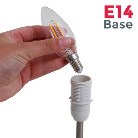 LED Tischleuchte taupe bestellen Stoff online E14 bei Marktkauf