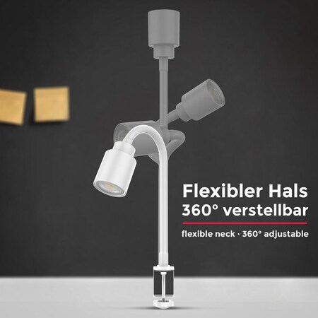5W flexibel Marktkauf bestellen weiß online LED Flexarm bei Klemmleuchte GU10