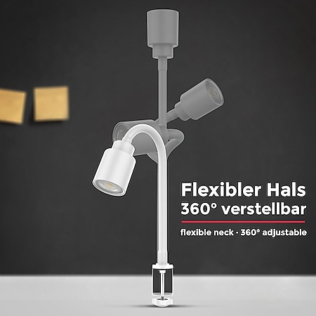 LED Klemmleuchte flexibel Flexarm weiß 5W GU10 bei Marktkauf online  bestellen
