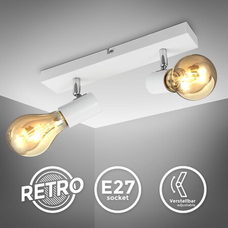 online Marktkauf Deckenlampe Retro bestellen Vintage weiß E27 Industrie Spot bei