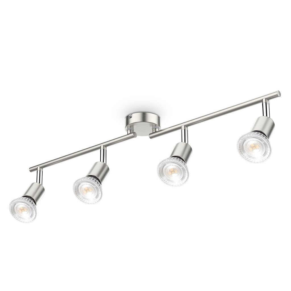 LED Deckenleuchte, matt-nickel, 4xLED/GU10/5W 
