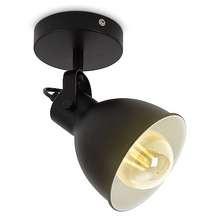 LED Wandlampe Spot Vintage matt schwarz E27 bei Marktkauf online bestellen | Tischlampen