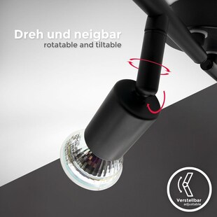 LED Deckenleuchte, matt-schwarz, 4xLED/GU10/2,9W 