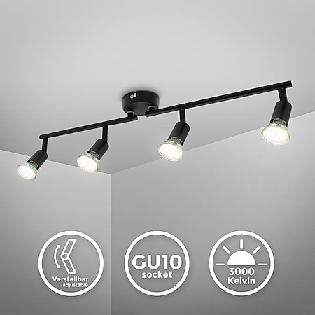 LED Deckenstrahler schwenkbar Deckenspots GU10 schwarz Deckenleuchte  4-flammig bei Marktkauf online bestellen