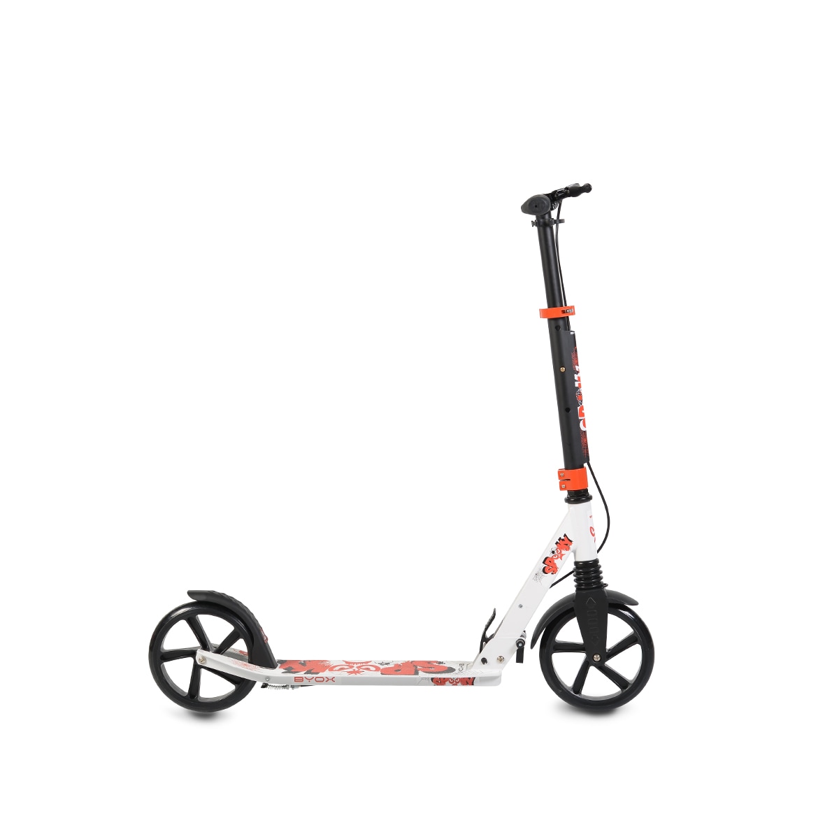 Byox Kinderroller Spooky klappbar, bis 100 kg, Bremse, Sto&szlig;d&auml;mpfer vorne, ABEC-7 in wei&szlig; 