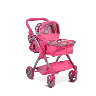 Moni Puppenwagen, Puppenbuggy Vicky 9620, Tasche, Schiebegriff höhenverstellbar in pink 