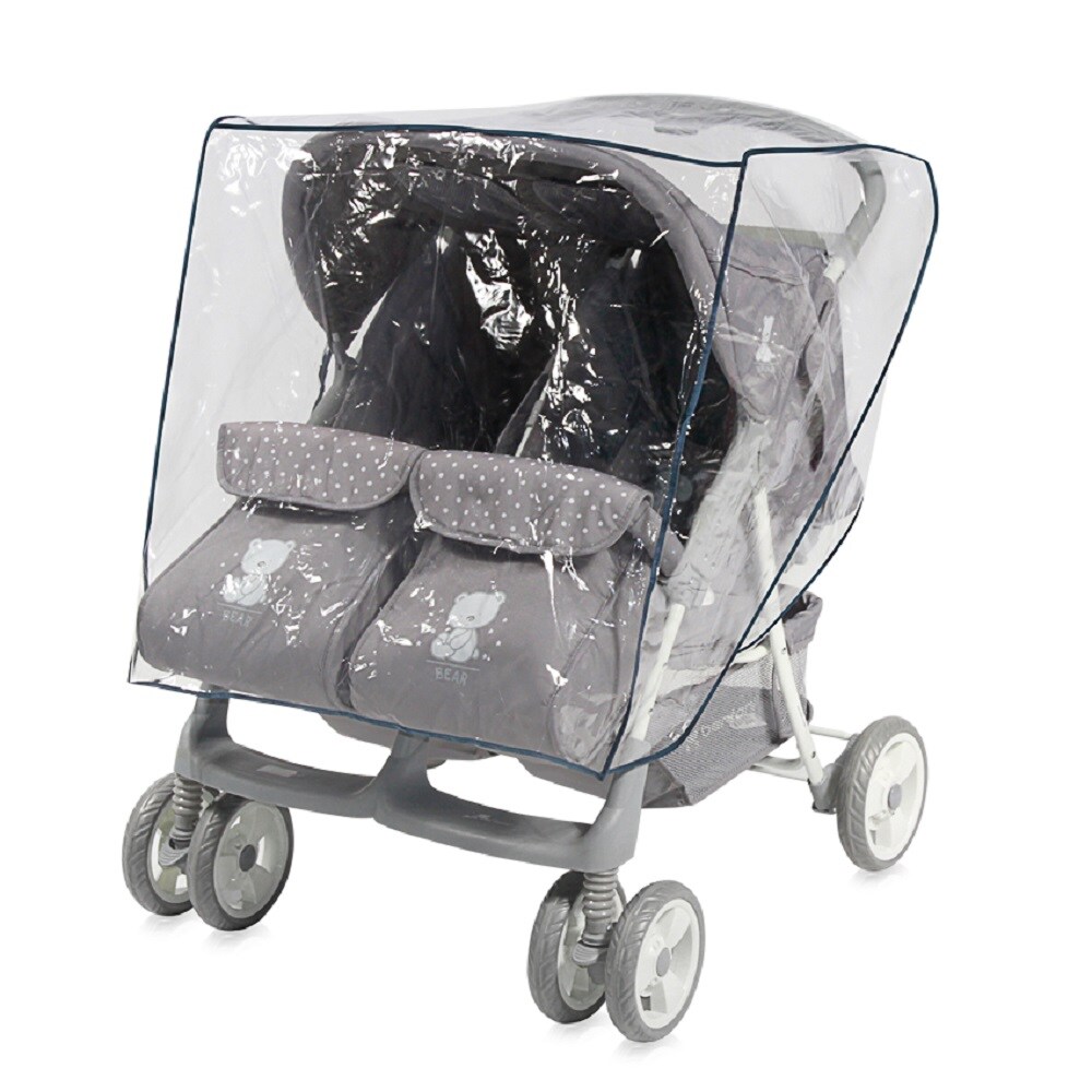 Lorelli Regenschutz Duo, Geschwisterkinderwagen, f&uuml;r alle Zweisitzer Kinderwagen transparent 