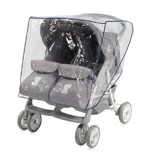 Lorelli Regenschutz Duo, Geschwisterkinderwagen, für alle Zweisitzer Kinderwagen transparent 