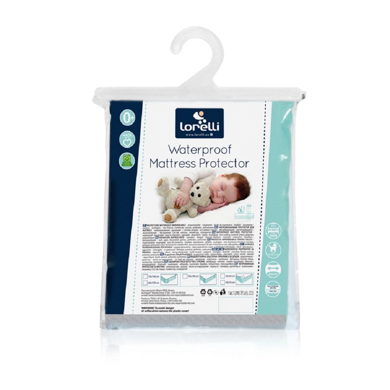 Lorelli Babybett Matratzenschoner, wei&szlig;, Gr&ouml;&szlig;e 70 x 140 cm, wasserdicht 