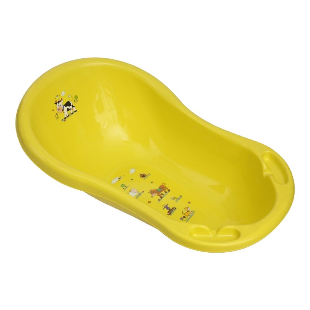 Lorelli Babybadewanne Farm ab Geburt 84 cm lang ergonomische Form Ablagef&auml;cher gr&uuml;n 