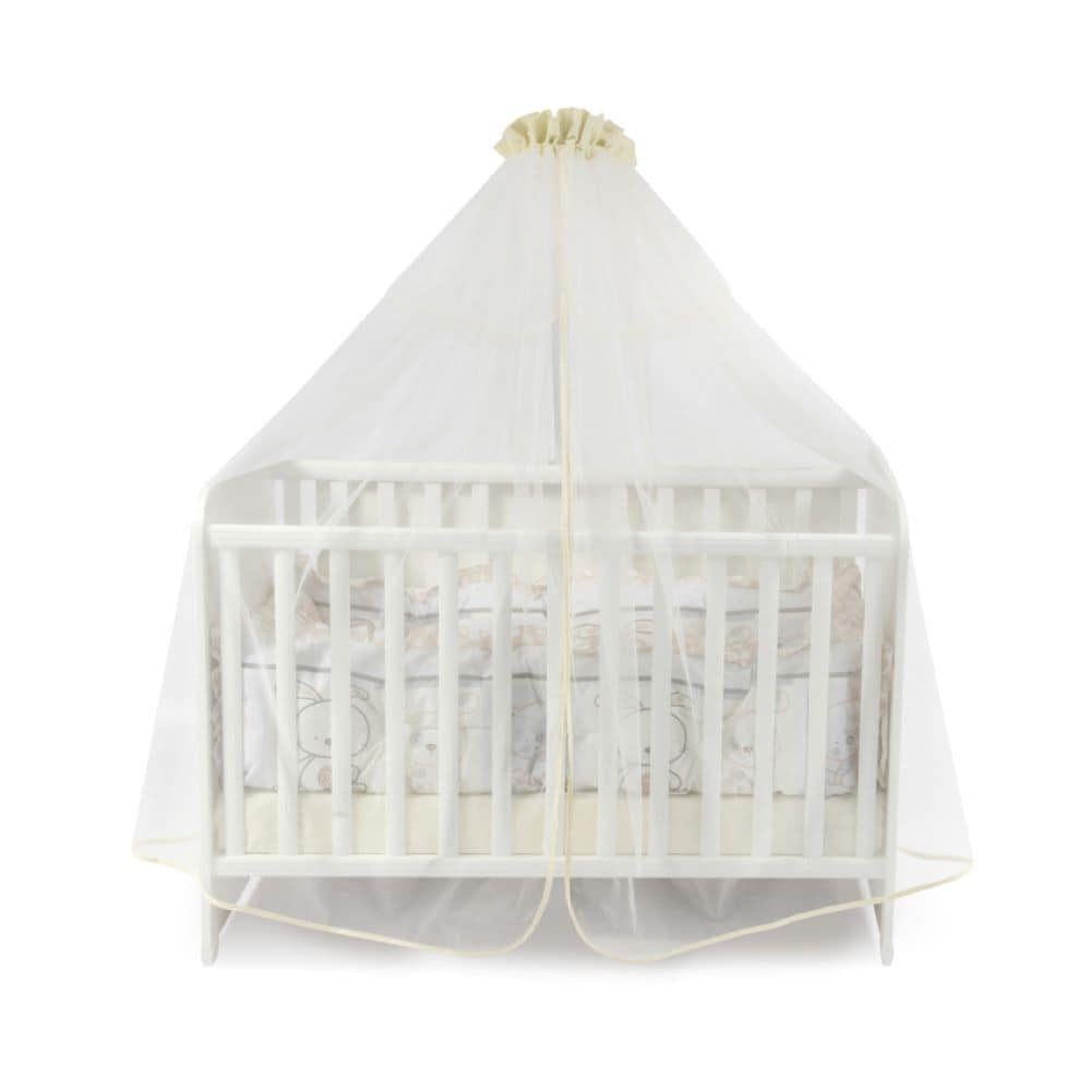 Lorelli Babybetthimmel, Baldachin 480 x 150 cm Insektenschutz Babybett Laufstall beige 