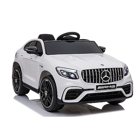 ES-Toys Kinder Elektroauto Mercedes GLC63S Kunstledersitz EVA-Reifen 4x4 Allrad weiss 