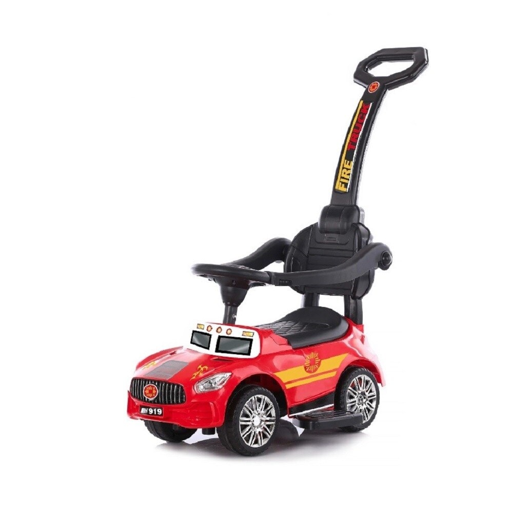 Chipolino Rutscher 2 in 1 Fire Truck, Schubstange, bequemer Sitz, Musikfunktion rot 