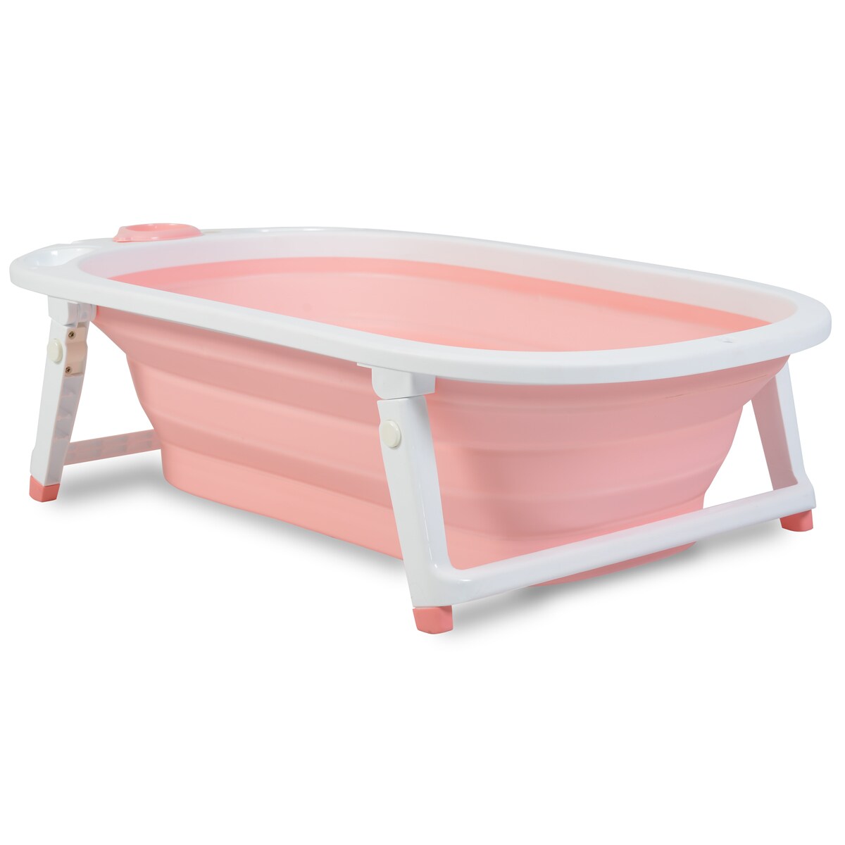 Cangaroo Babybadewanne Carribean, 83 cm, klappbar, Wasserablauf, Ablagef&auml;cher pink 