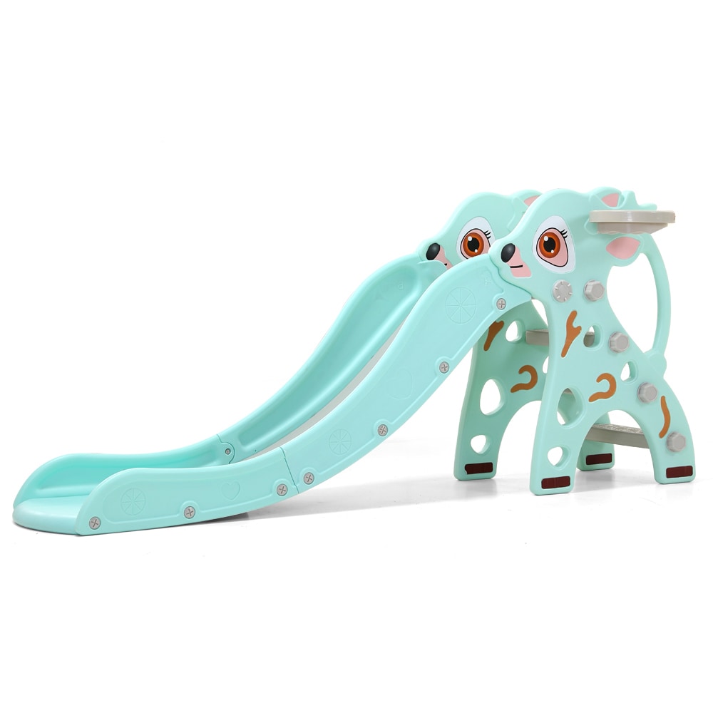 Moni Kinderrutsche Tiana WM19021 L&auml;nge 160 cm Basketballkorb rutschfeste Stufen blau 