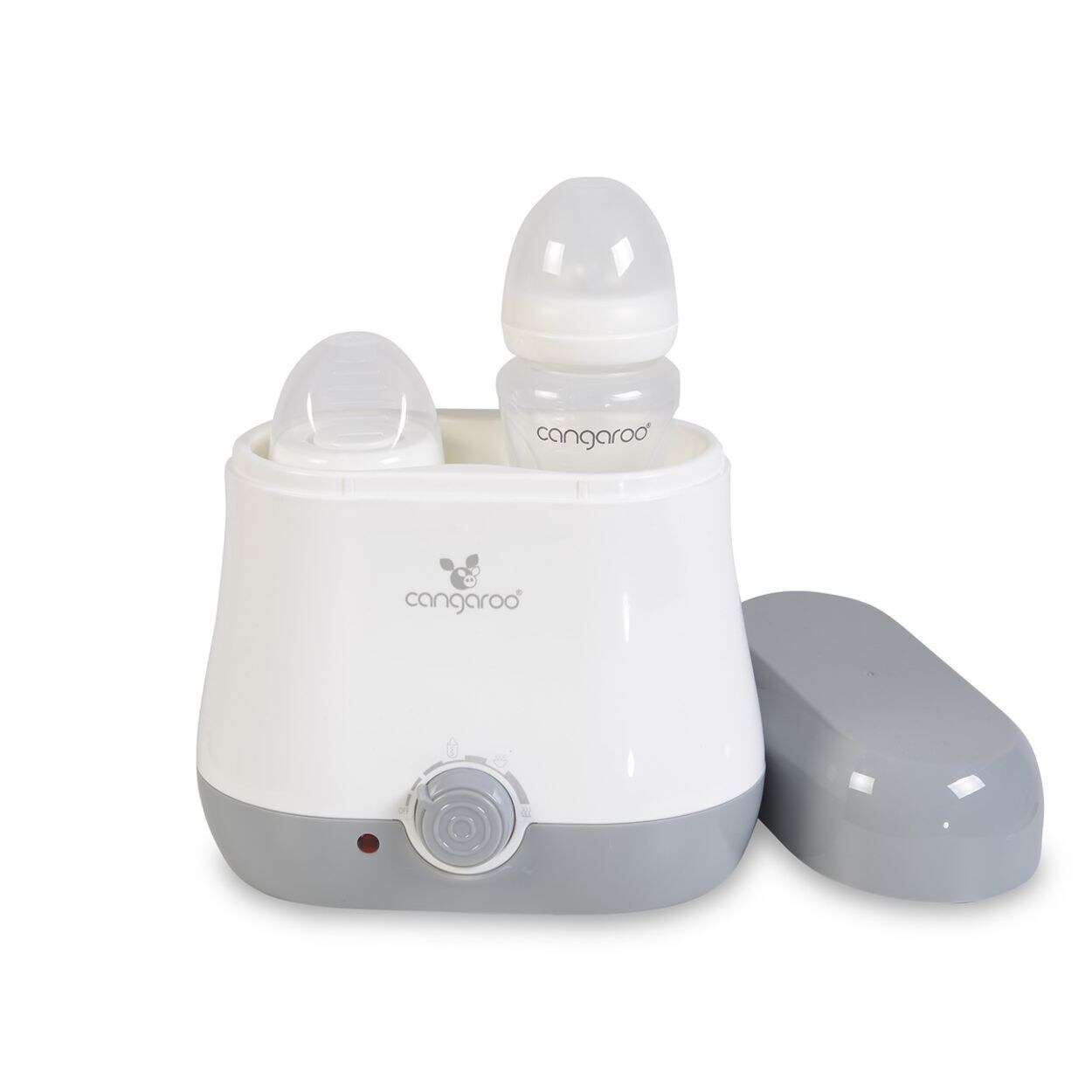Flaschenwärmer BabyDuo, für 2 Flaschen, Sterilisation von Kleinteilen grau