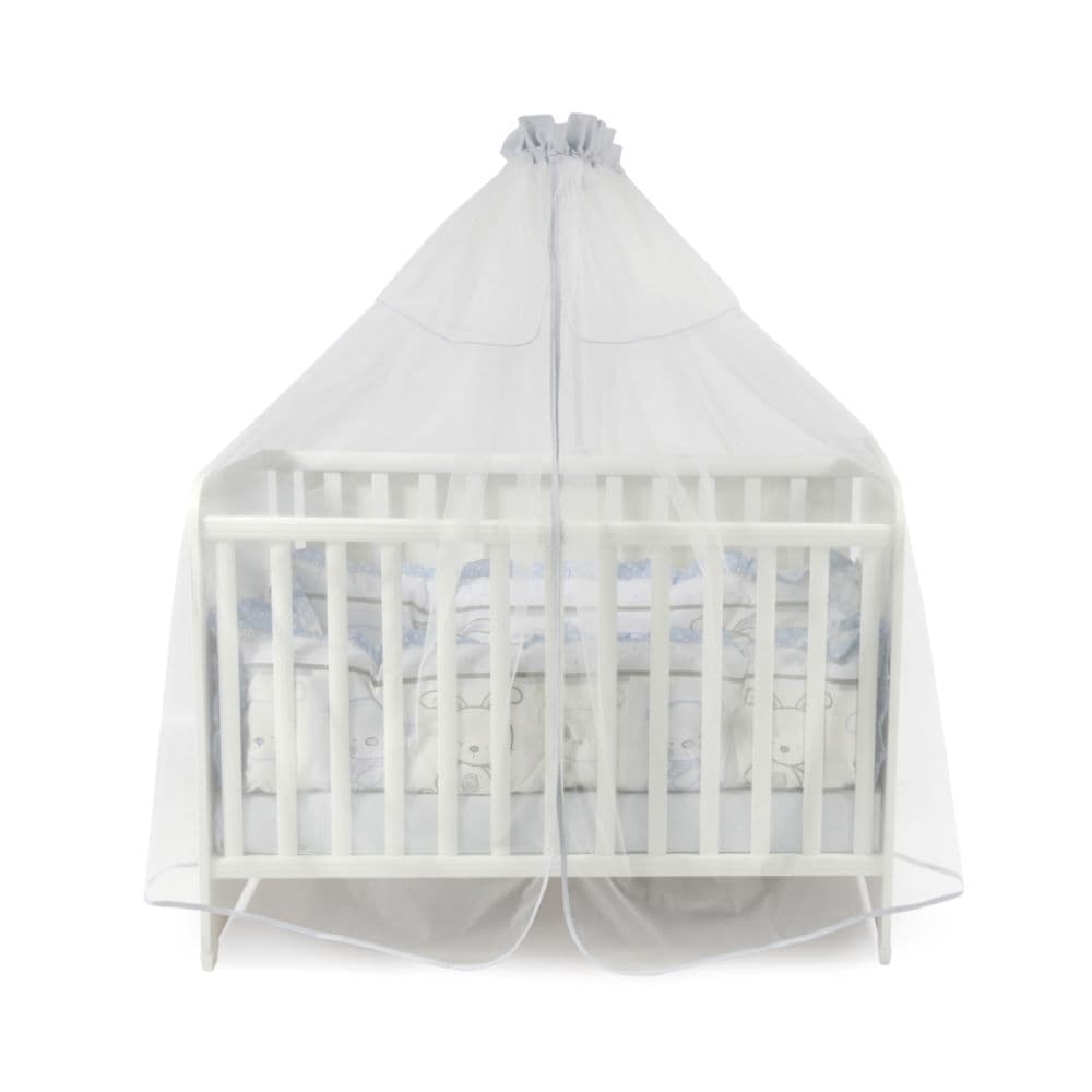 Lorelli Babybetthimmel, Baldachin 480 x 150 cm Insektenschutz Babybett Laufstall blau 