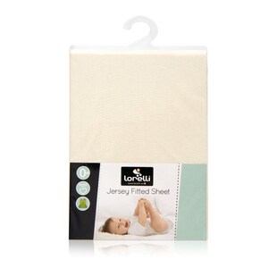 Lorelli Babybett Spannbetttuch Jersey 120 x 60 cm Bettlaken Babybetten, waschbar beige 
