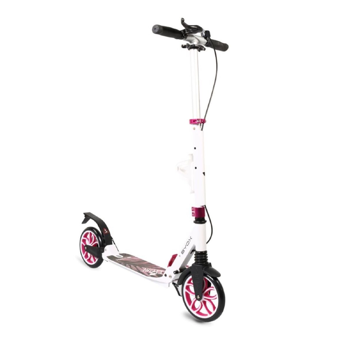 Byox Kinderroller Fiore klappbar Sto&szlig;d&auml;mpfer Flaschenhalter Bremse bis 100 kg pink 