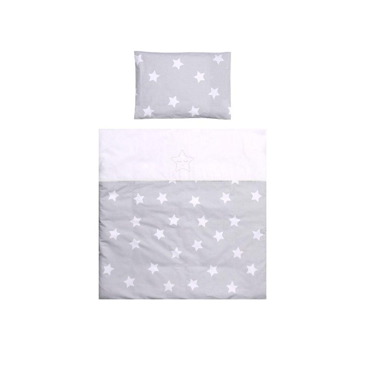 Lorelli Baby-Bettw&auml;sche 7-teiliges Set First Dreams Decke Kissen Laken Himmel grau 