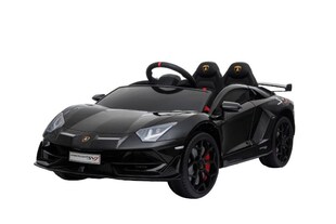 ES-Toys Kinder Elektroauto Lamborghini Aventador SVJ, Kunstledersitz, EVA-Reifen schwarz 