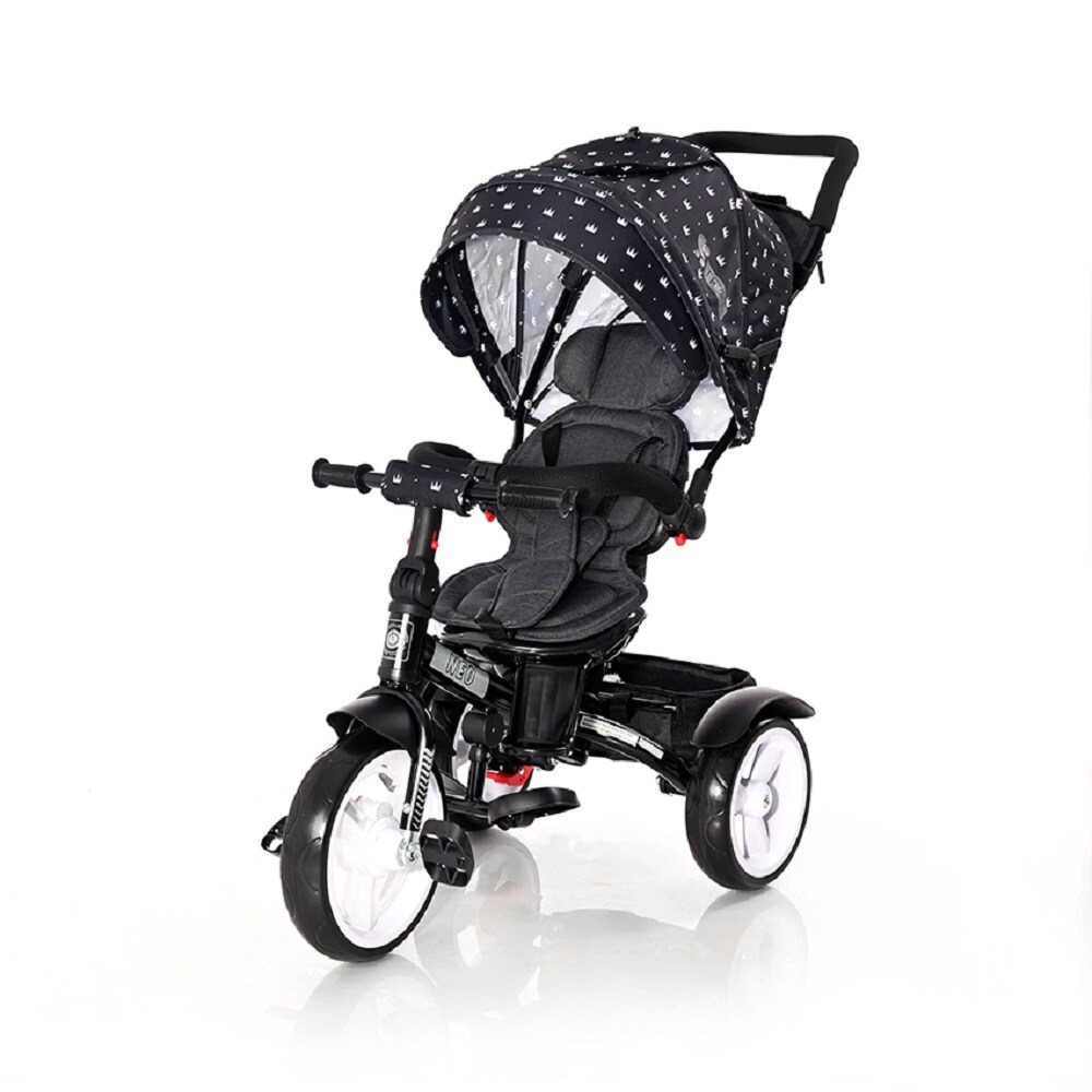 Lorelli Tricycle Neo 4 in 1 EVA-Reifen, Schiebestange, Sitz drehbar, verstellbar schwarz Krone 