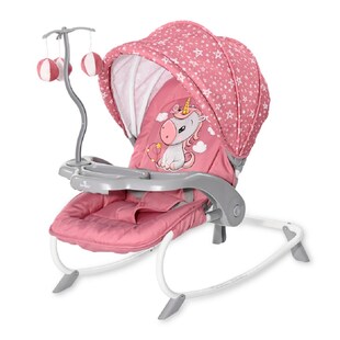 Lorelli Baby Rocker, Babywippe DREAM TIME Mobile, Tisch, Sonnendach, verstellbar pink 