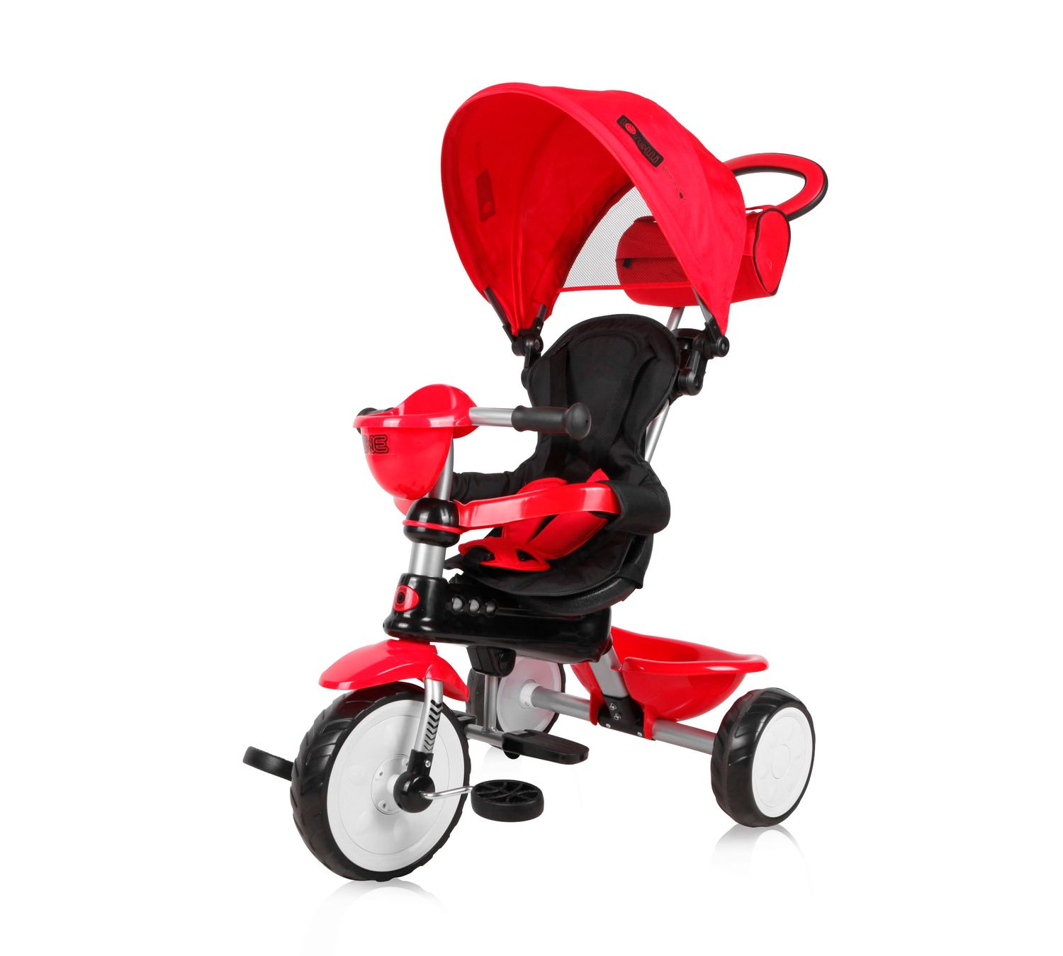 Lorelli Tricycle One 3 in 1 EVA-Reifen Schiebestange Anti-Rutsch Pedale umbaubar rot 