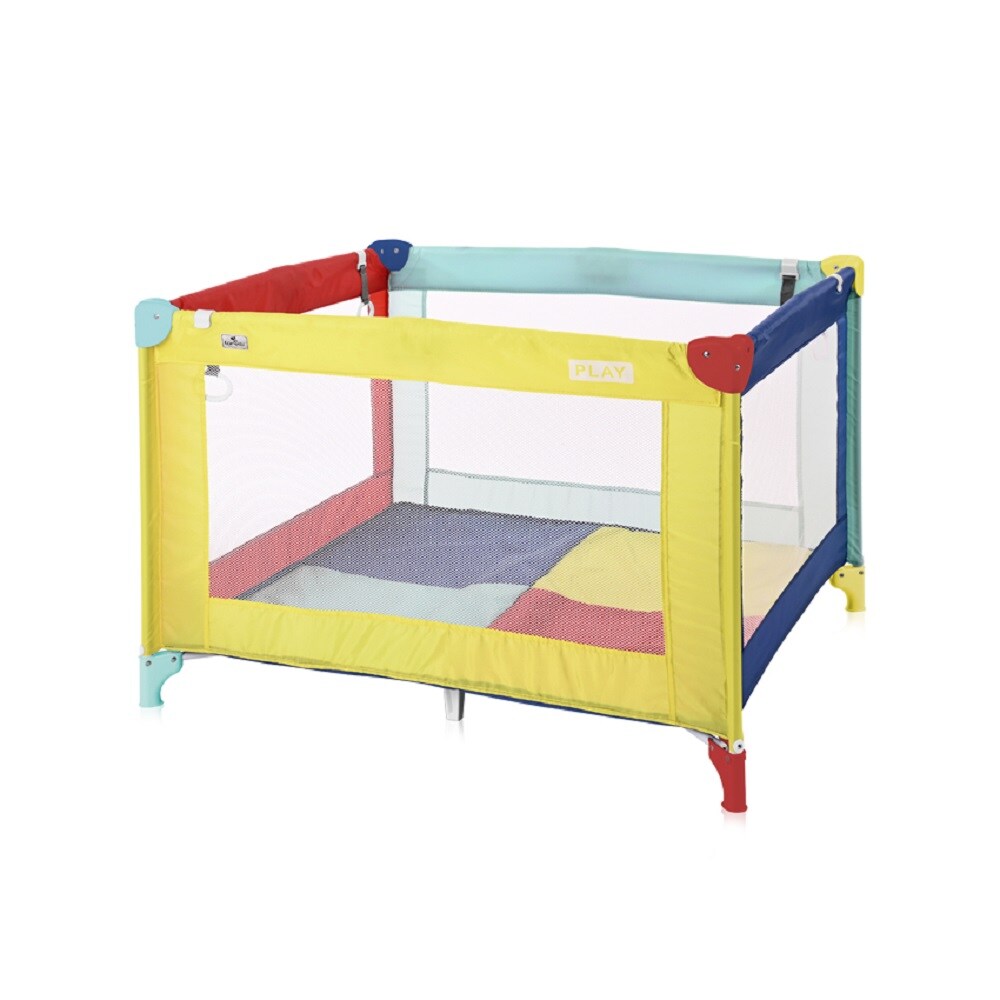 Lorelli Reiselaufstall PLAY, Laufstall klappbar mit Spieldecke, Tragetasche bunt 