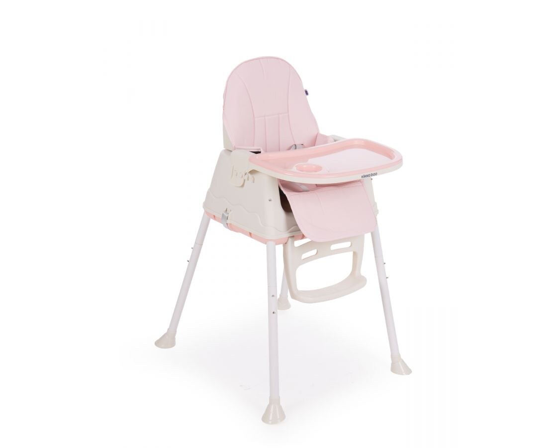 Kikkaboo Hochstuhl Creamy 2in1, Tablet abnehmbar, H&ouml;he verstellbar, 3-Punkt-Gurt rosa 