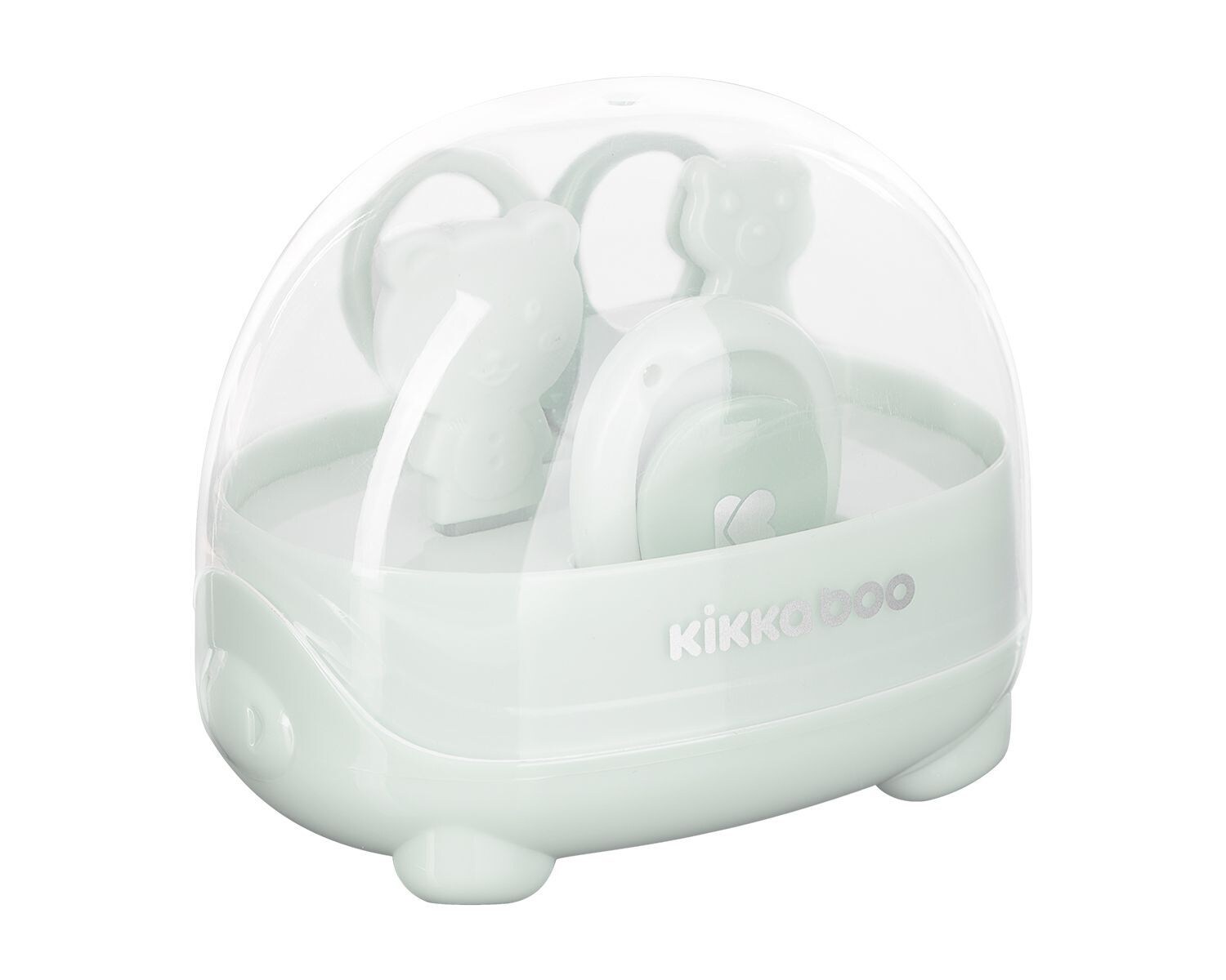 Kikkaboo Baby Maniküre-Set Bär, Nagelschere, Nagelknipser, Nagelfeile, ab Geburt grün