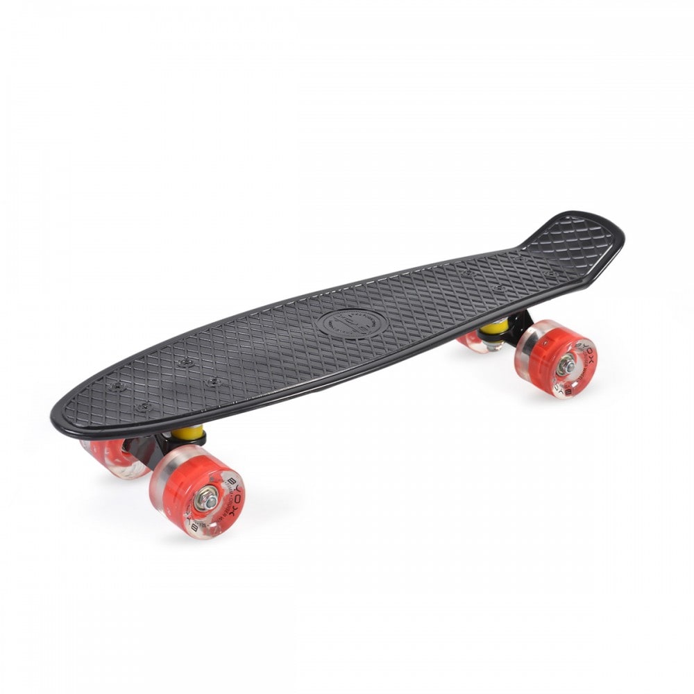 Byox Kinder Skateboard Spice LED 22 Zoll, Aluminium Achse, 80A 45mm, ABEC-7 black 