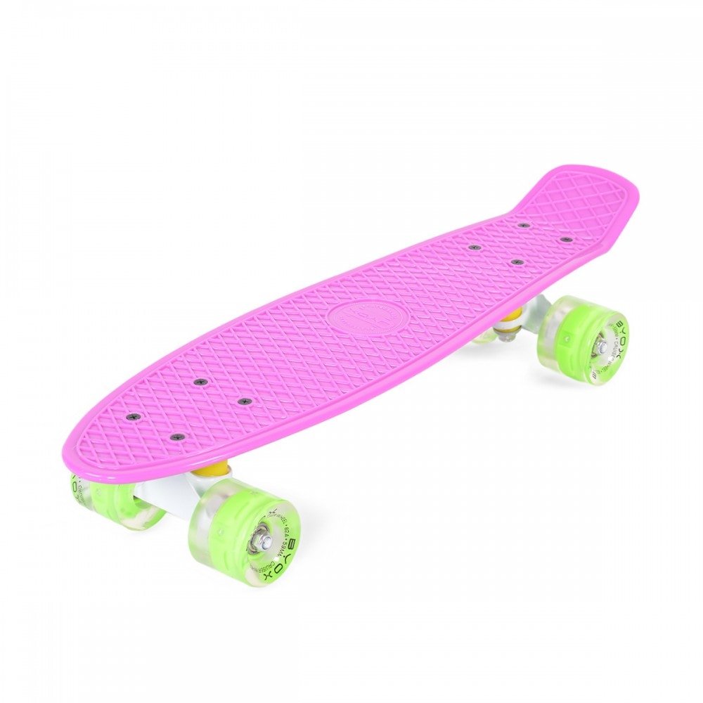 Byox Kinder Skateboard Spice LED 22 Zoll, Aluminium Achse, 80A 45mm, ABEC-7 pink 