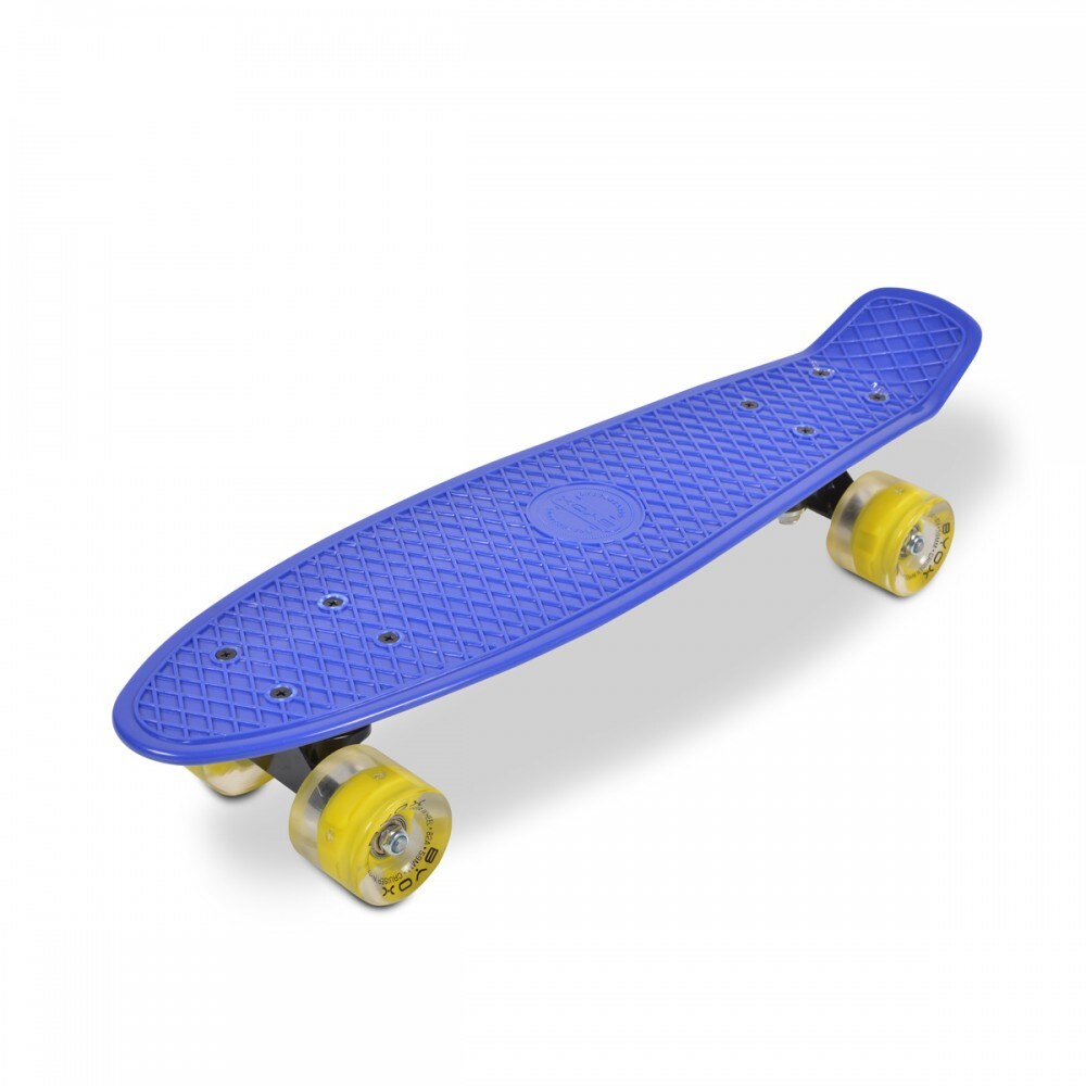 Byox Kinder Skateboard Spice LED 22 Zoll, Aluminium Achse, 80A 45mm, ABEC-7 dunkelblau 
