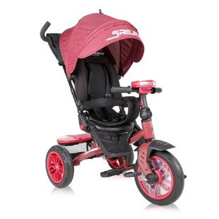 Lorelli Tricycle Speedy, Luftreifen, drehbarer Sitz, Musik, Licht, Schubstange rot/schwarz 