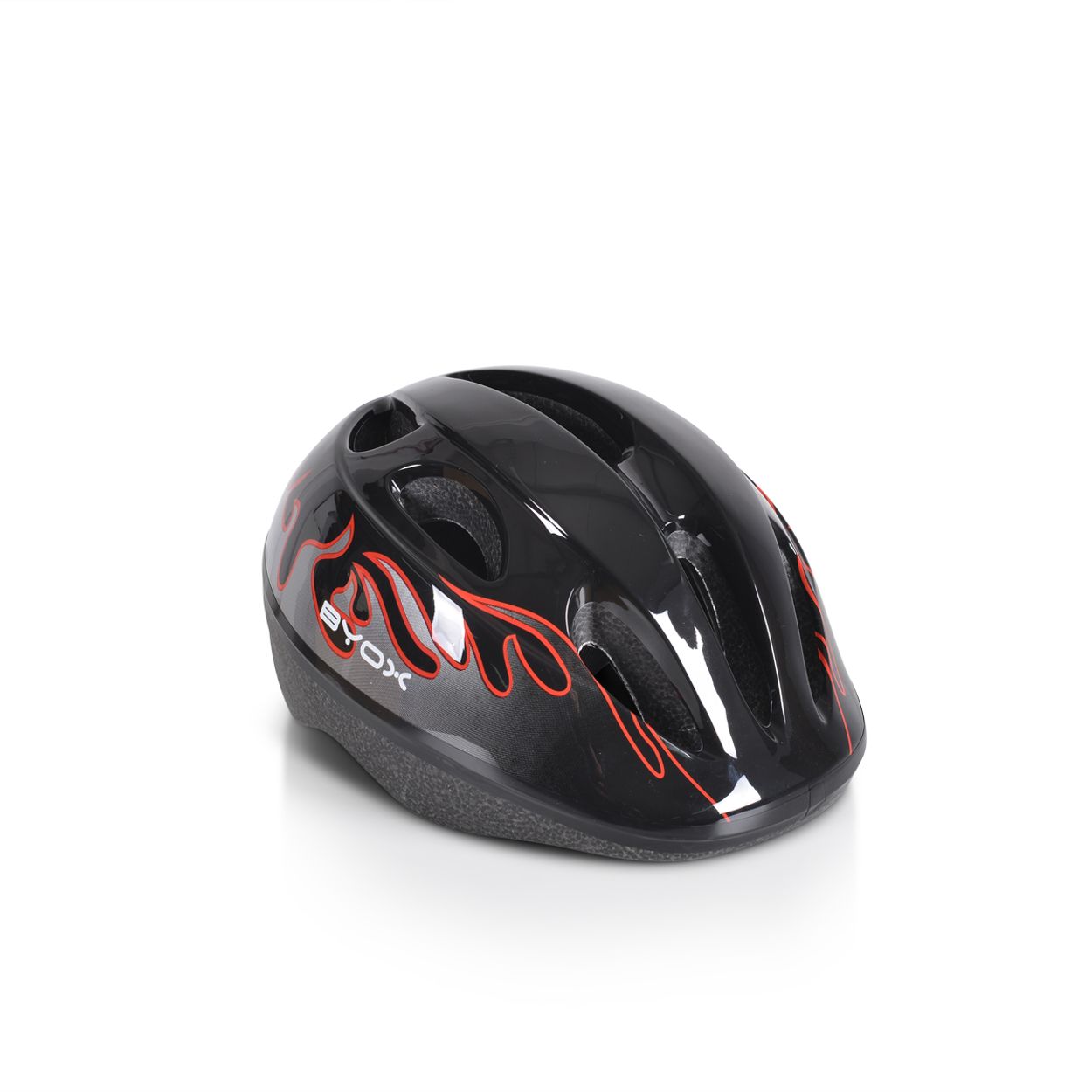 Byox Kinder Schutzhelm Y03 Gr&ouml;&szlig;e S 48-54 cm einstellbar LED-Beleuchtung 8 L&ouml;cher schwarz 