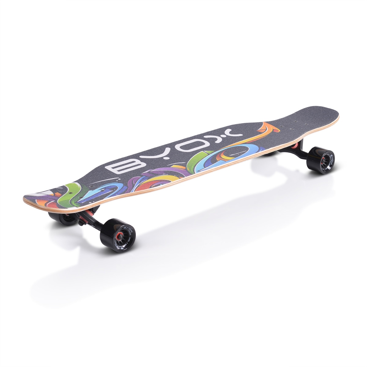 Byox Skateboard Longboard 42" Dancing Style PU Rollen ABEC-9 bis 100 kg Gurt schwarz 