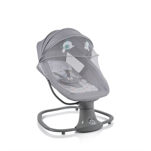 Moni Babywippe Axel 3 in 1 Schaukelfunktion Stubenwagen, Fernbedienung, Melodien grau 