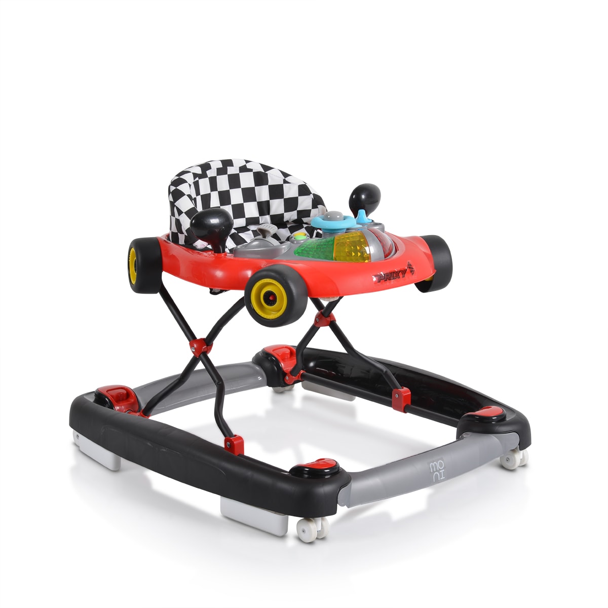 Moni Lauflernhilfe Prixy 2 in 1 Schaukelfunktion, Spielcenter, Lichteffekte rot 