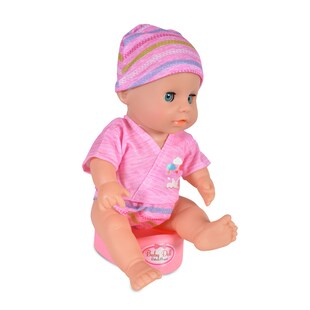 Moni Kinderpuppe 31 cm 8295 Zubehör Etagenbett Hochstuhl Trinkflasche Töpfchen rosa 