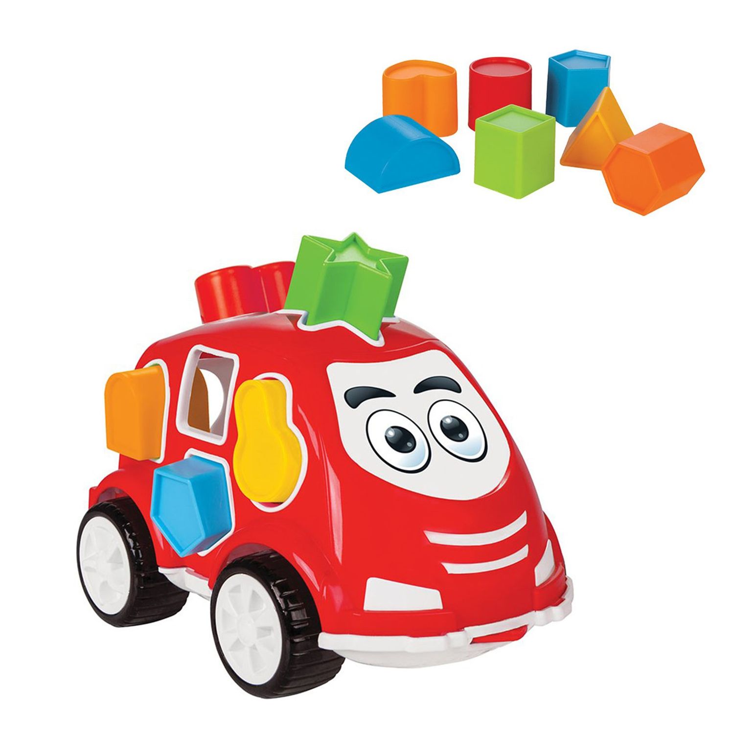 Pilsan Steckspiel Auto 03187 Sortierspiel, verschiedene Formen und Farben rot 