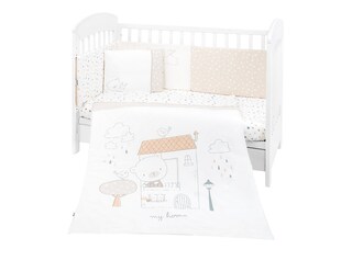 Kikkaboo Babybettwäsche My Teddy 6-teilig Decke 135 x 95 cm Kissen 45 x 35 cm weiß 