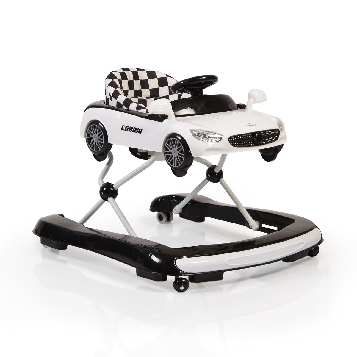 Lauflernhilfe Cabrio 2 in1 Auto-Design h&ouml;henverstellbar Armaturenbrett mit Licht wei&szlig; schwarz 