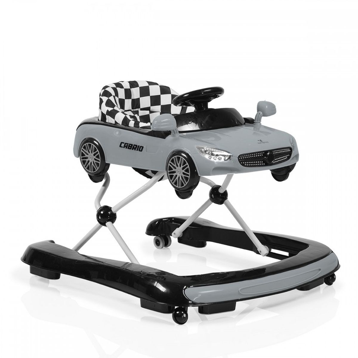 Lauflernhilfe Cabrio 2 in1 Auto-Design h&ouml;henverstellbar Armaturenbrett mit Licht grau/schwarz 