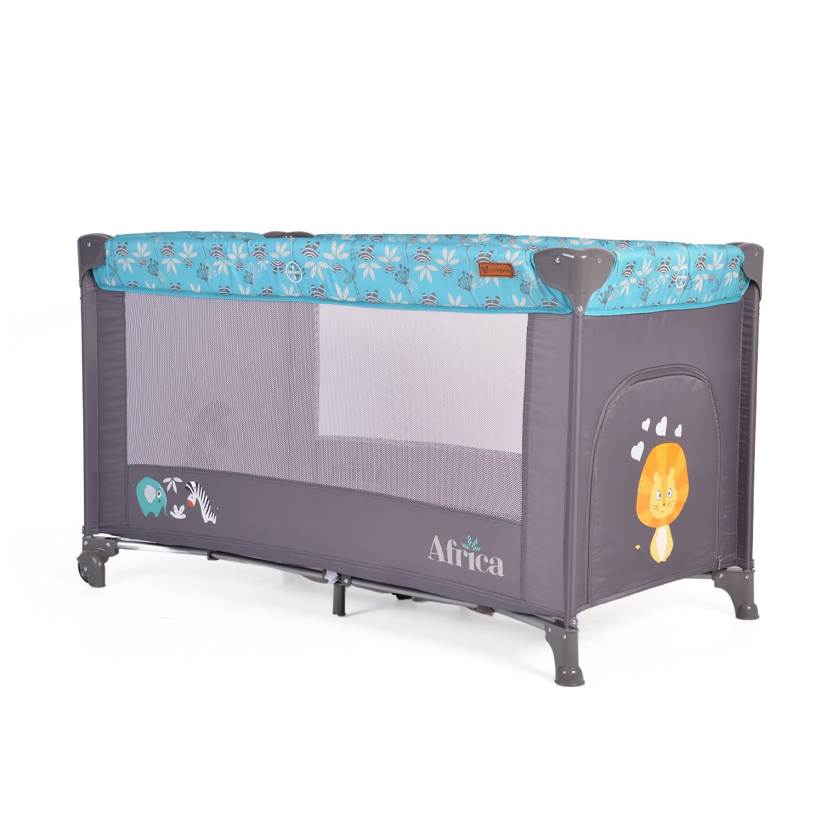 Cangaroo Reisebett Africa Laufstall Seiteneingang Matratze Sichtfenster Tasche t&uuml;rkis 