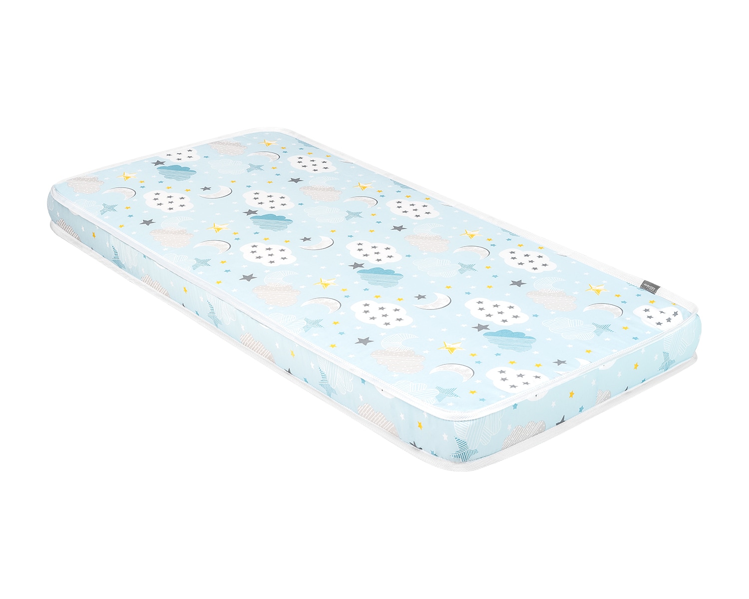 Kikkaboo Babybett Matratze Fantasia 140 x 70 cm Rei&szlig;verschluss, Baumwollbezug blau 